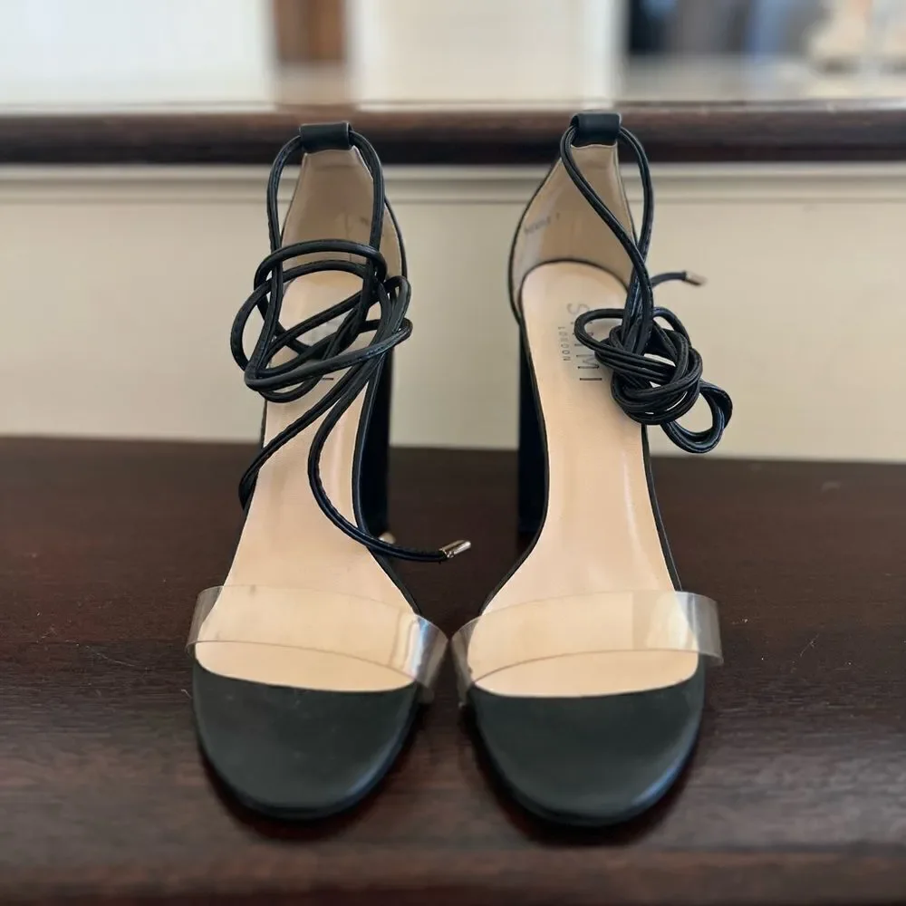 Black Strappy Heels - Picture 2 of 5